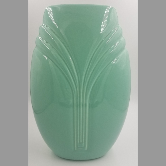 Vintage 80s Large Decorative Tiffany Blue Vase